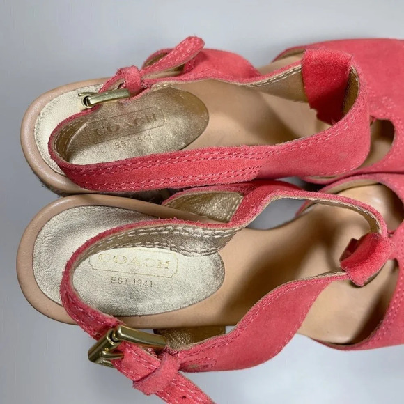 Coach Valeann Tulip Suede Cork Platform Sandal - Picture 7 of 14